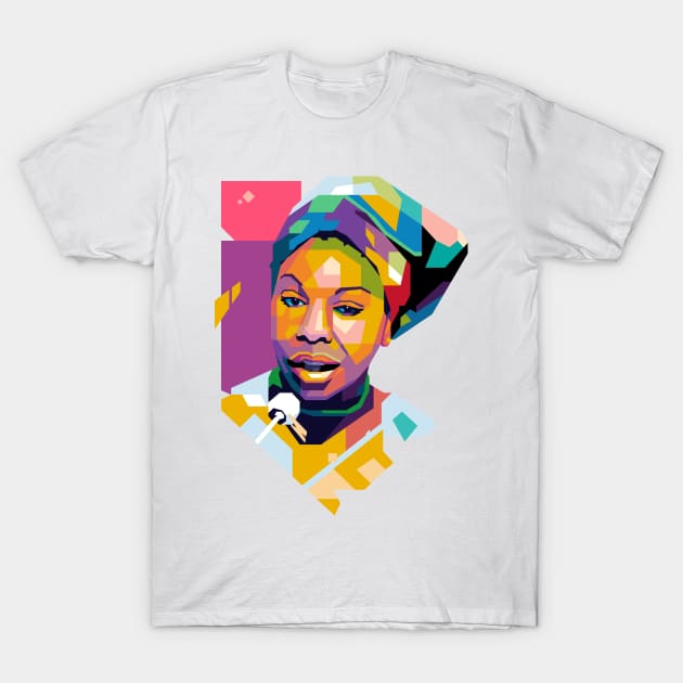 Nina Simone Popart T-Shirt by ifatin